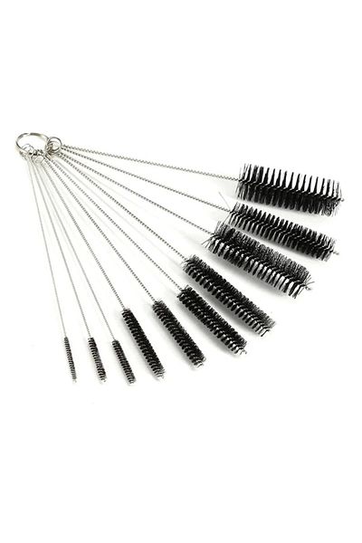 Choice Black 10Pcs/Set Multifunctional Portable Stainless Steel Household Bottle Brushes Cleaner Glass Wash