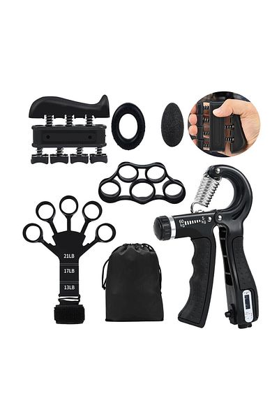 Choice black 6PCS/SET 5-60kg Adjustable Hand Grip Strengthener Hand Grip Trainer With Counter Wrist Forearm