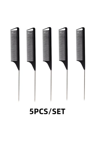 Choice 5PCS Black 5PCS/12PCS Professional Candy Color Hair Styling Pointy Tail Comb for Wig, Partition, Br