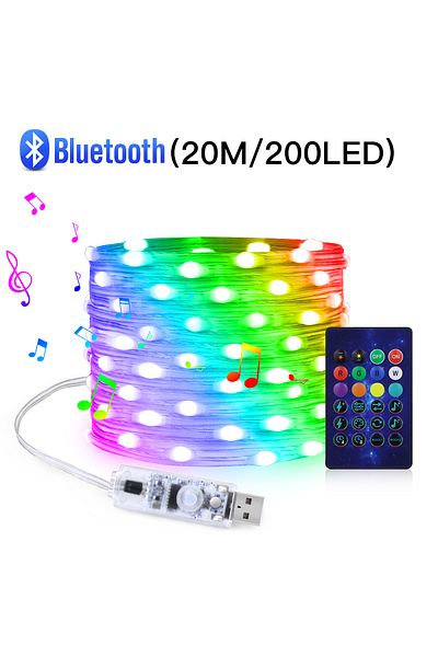 Choice 20M 200LEDs 20M Dream Color USB 5V LED Sting Light Bluetooth Music APP RGBIC Addressable Fairy Light