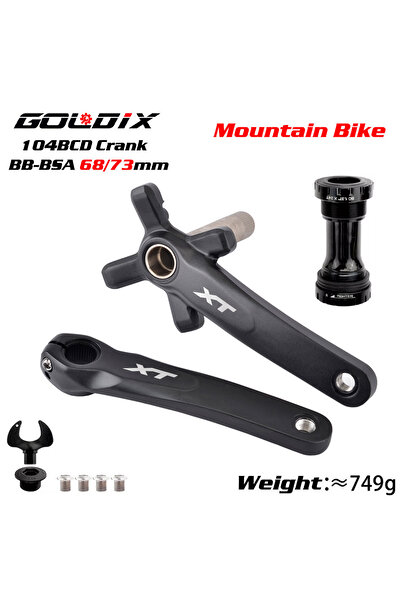 Choice مجموعة كرنك 175 مم وكرنك BB XT للدراجة الجبلية 104BCD وحلقة سلسلة كرنك 170 مم 175 مم سوداء مستديرة