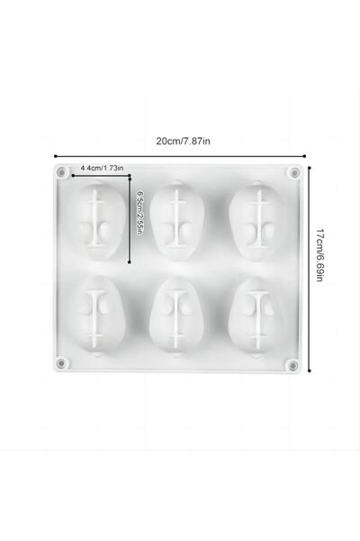 Choice قالب أرنب سيليكون متوسط بستة تجاويف، قالب أرنب فوندان، قالب كعكة الشوك...