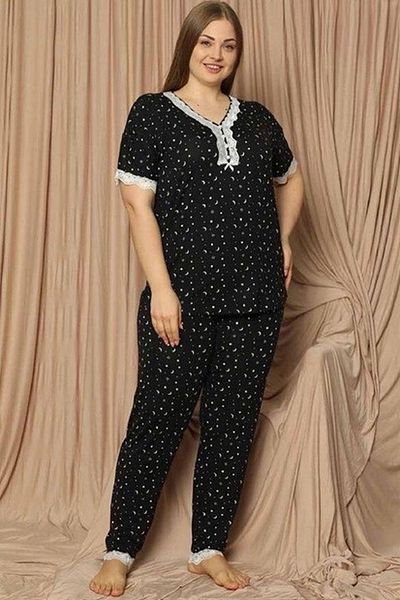 Pijamoni Σετ Πιτζάμες Λεπτές Βισκόζης Κοντομάνικο - Μεγάλο Μέγεθος 7530/2