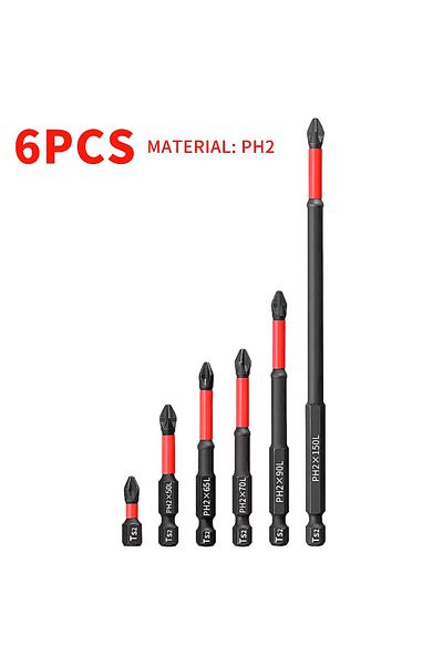 Choice 6pcs 5/12 Pcs Magnetic Screwdriver Bits Non-slip Shockproof Phillips Impact Bits Hex Shank Alloy Ste