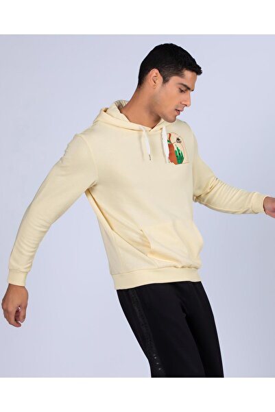 Kappa Authentic Graphik Valter Men's Beige Regular Fit Hoodie