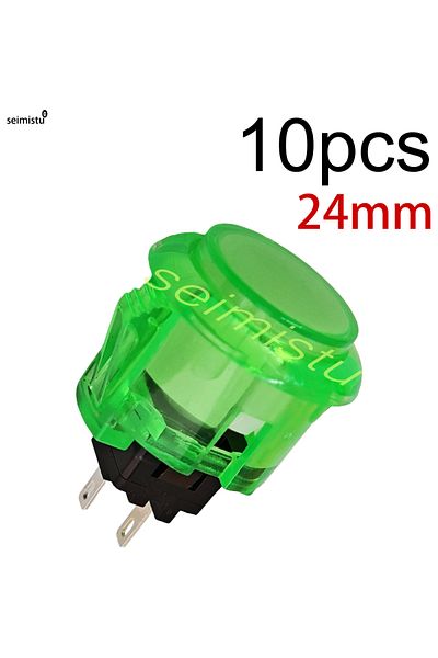 Choice 10pcs 24mm green 10pcs Clear Push Button 24mm 30mm Durable Multicade Video Game Console Copy Sanwa