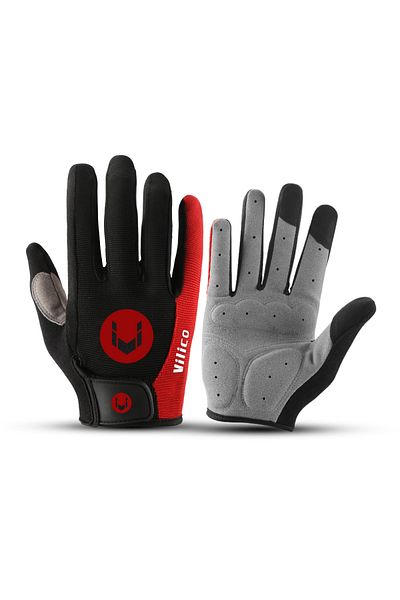 Choice L red MTB Bike Sports Cycling Gloves Full Finger Men Women Running Fitness Gym Spring Summer Riding