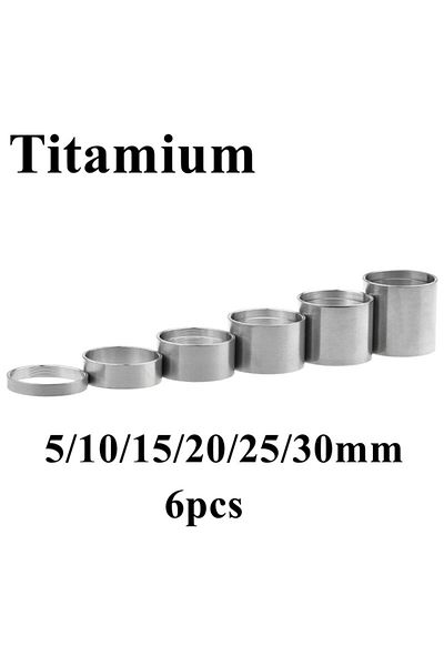 Choice 6Pcs CNC Bicycle Accessories Titanium Bicycle Bowl Washer Ring 1 1/8 Fork Ring 28.6mm Bike Headset S
