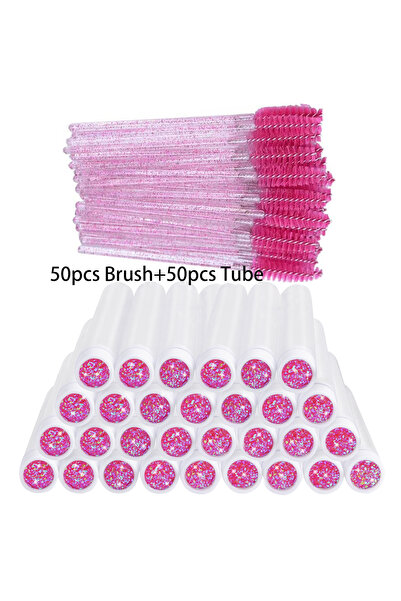 Choice3 Red 50pcs 25/50Pcs Eyelash Brush Tubes Crystal Lash Mascara Wands Eye...