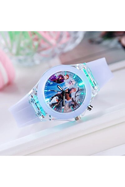 Choice5 blue isa Disney Children Watch Frozen Princess Pattern Led Glowing Fl...