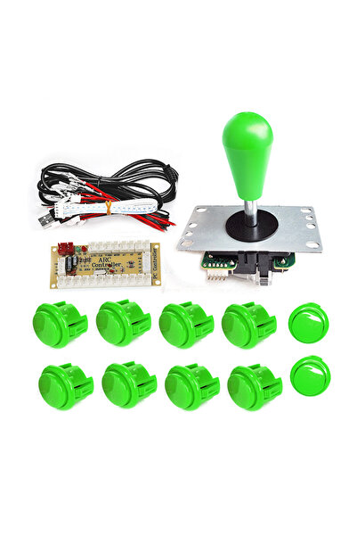 Choice مجموعة أدوات التحكم في ألعاب الأركيد باللون الأخضر 1P DIY وحدة تحكم US...