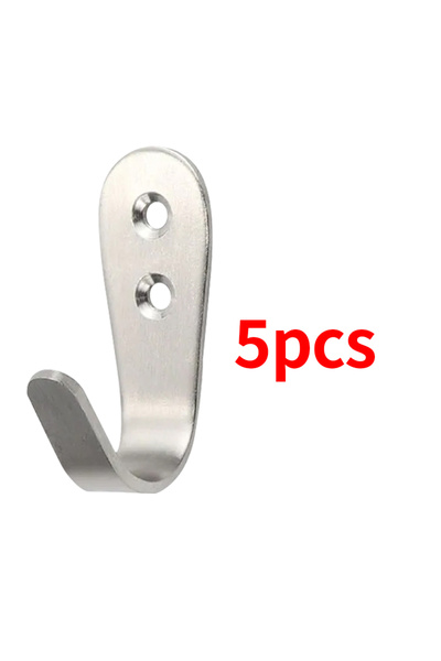 Choice خطافات ملابس كبيرة - 5 قطع، خطافات من الفولاذ المقاوم للصدأ، خطافات مث...