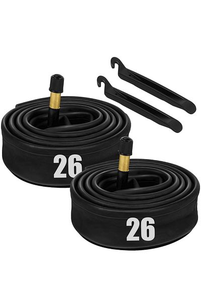 Choice 26" 32mm 1.75-2.125 2 Pcs 12/14/16/18/20/24/26/27.5/29x1.75-2.125in Bike Inner Tubes Butyl Rubber, 3