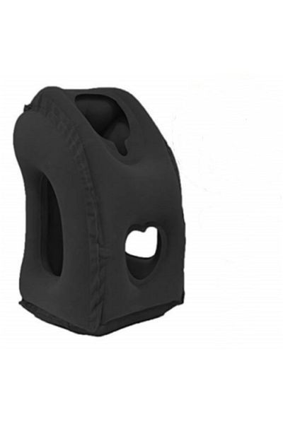 Choice black 1pc Inflatable Travel Pillow, Airplane Pillow With Patented Valve Design, Travel Accessories W