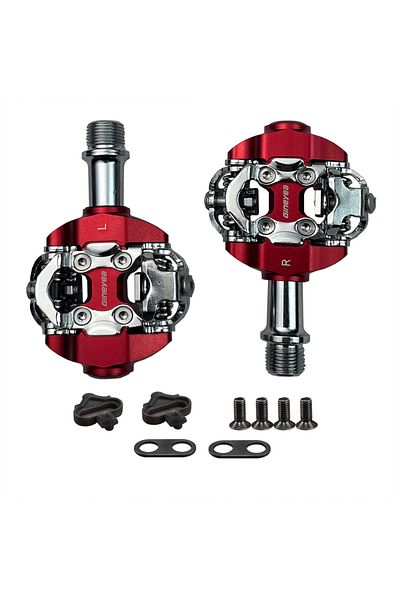 Choice Red Gineyea Mountain Bike Clip Pedals Compatible With Shimano Spd , Cr-mo Die-cast Aluminum Seal Bea
