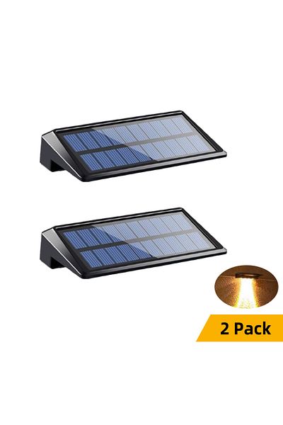 Choice 2 Pack Warm White 2 Pack Solar Wall Lights 4 Led Solar Fence Lights Outdoor Waterproof Solar Deck Li