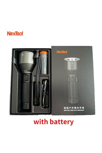 Choice Black Nextool Rechargeable Flashlight 5000mAh 2000lm 380M 5 Modes IPX7 Waterproof LED Light Type-C S