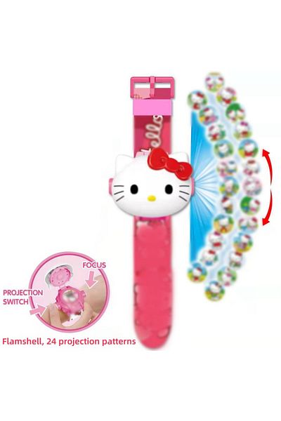 Miniso Hello kitty Sanrio Hello Kitty Toys Set 3D Projection Digital Watch Cinnamoroll Kuromi Melody Anime