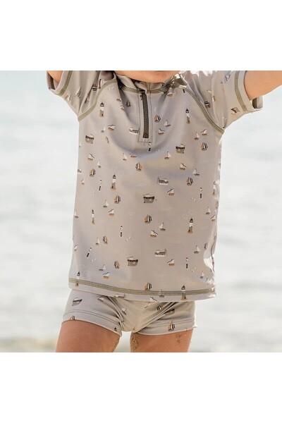 Little Dutch - Boys' UV Protection Swim Slip, Sailors Bay Olive, Size 74-80