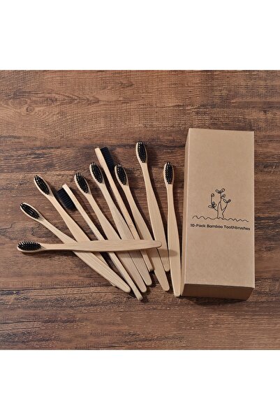 Choice 10 Piece Black 10Pcs Bamboo Toothbrush Eco Friendly Wooden Tooth Brush BPA Free Soft Bristle Tip Ch