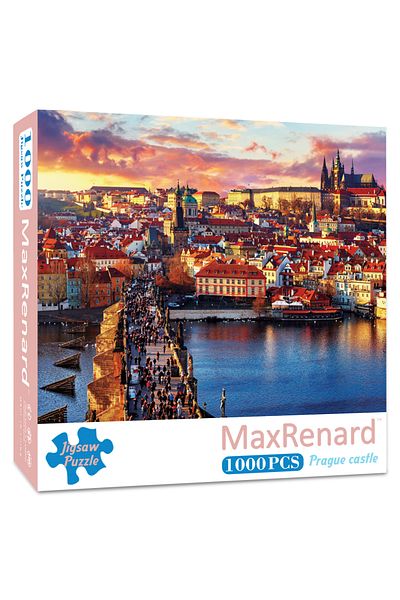 MaxRenard Prague Castle MaxRenard Jigsaw Puzzle 1000 Pieces for Adult Czech Prague Castle Environmentally Frie