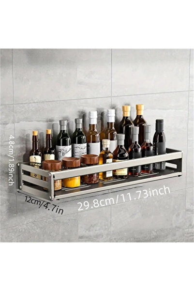 Choice3 رف توابل جداري من الألومنيوم الرمادي، 30 قطعة، متعدد الاستخدامات، رف أدوات مطبخ، خطافات للمطبخ