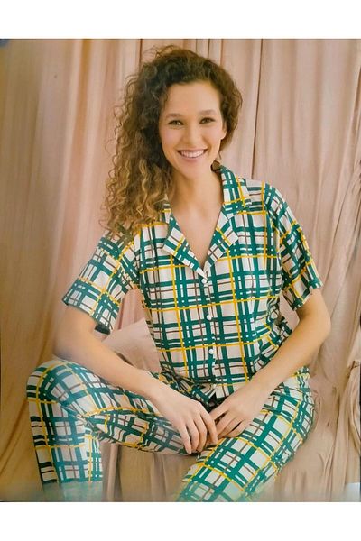 Pijamoni Σετ γυναικείες πιτζάμες Viscose - κοντό μανίκι, κουμπιά, 7510/12 - 1 τεμάχιο