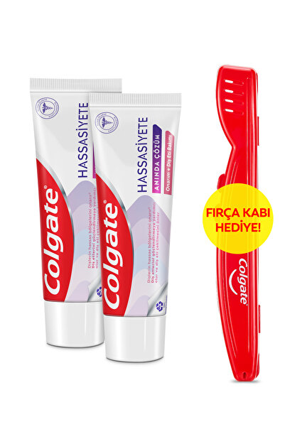 Colgate Hassasiyete Anında Çözüm Onarım ve Diş Eti Bakımı Diş Macunu 75 ml X2 Adet Fırça Kabı Hediye