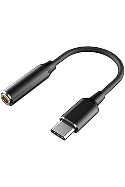 Other USB Type-C Male to AUX Female OTG Adapter – 10CM, 2-Port Audio Converter for Mobile Phones, Black