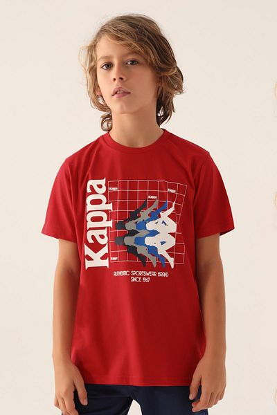 Kappa Authentic Carson Boys Red Regular Fit T-Shirt