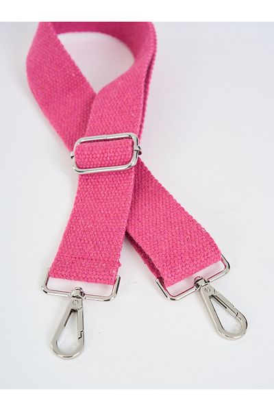 fluffy Mute Bag Fuchsia Adjustable Bag Handle Fuchsia (Cotton) 110 cm W:4 cm