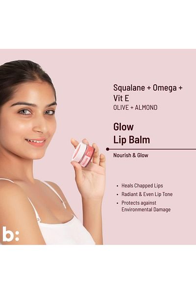 Biocule Glow Lip Balm : Squalane + Omega + Vit E 12gm