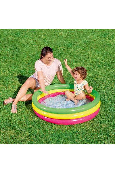 BESTWAY 3 Ring Colorful Round Pool 102X25Cm