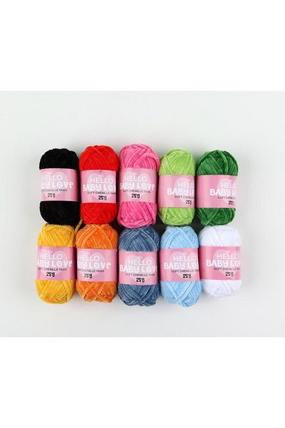 Hello Baby Love Chenille Yarn Set - Basic Colors