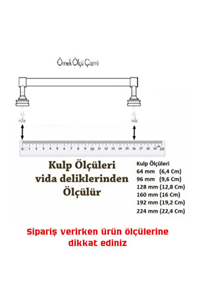 MASALL Elif Kulp ( 128 Mm ) Metal Vidalı. Dolap,şifonyer,ünite,komidin,mutfak Dolabı,vestiyer