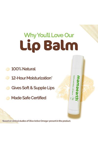 Mamaearth N 100% Natural Lip Balm Vit E & shea butter 4g