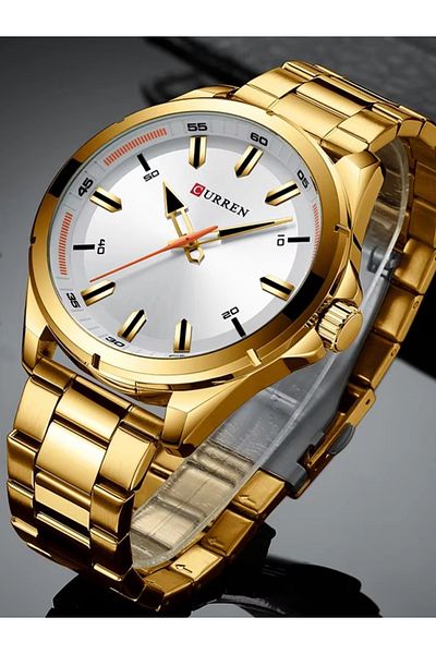 Curren Men's Stainless Steel Analog Wrist Watch 8320 - 46 mm - Gold