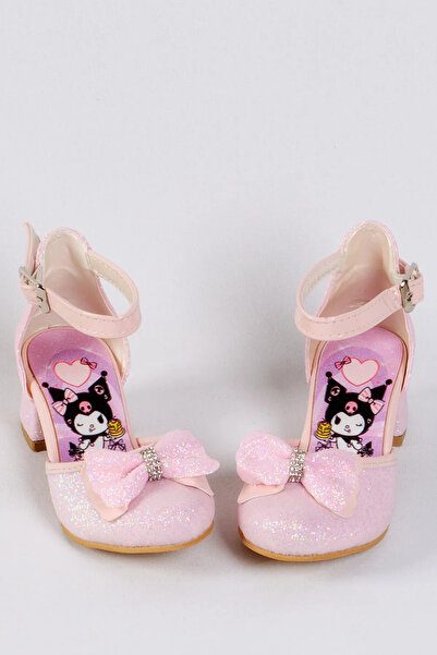 NeSe Shoes Момичешки обувки с хромиран печат, пайети, панделки, вечерни обувки