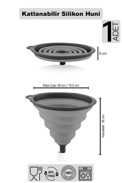 HOMENIVA Foldable Accordion Funnel, Space Saving Silicone Funnel