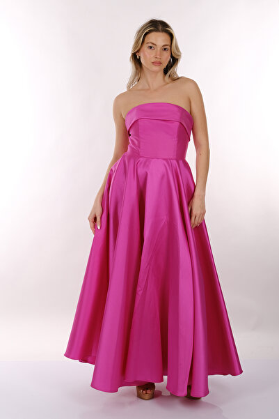 DORİ Doridorca Straplez Saten Maxi Boy Kadın Abiye 2246068