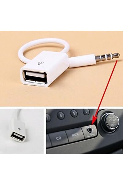 Generic كابل محول الصوت AUX ذكر 3.5 مم إلى USB 2.0 أنثى لمشغل MP3 للسيارة