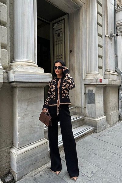 Voila Leopard Knit Set