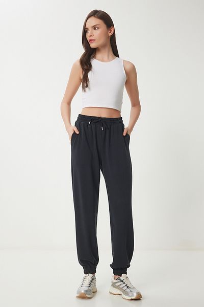 Lovelyİstanbul Jogger Modal Φούτερ ΜΑΥΡΟ LUB0094
