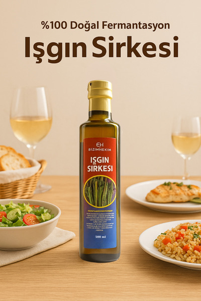 BİZİMHEKİM ŞİFA EVİ %100 Doğal Fermantasyon Işkın Sirkesi, Işgın Sirkesi, Işgın Vinegar, Rheum Ribes 500 ml.