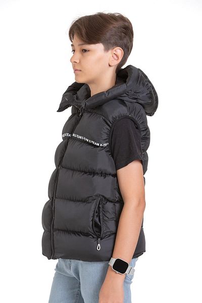 ASYAKİDS CLUB Hooded Printed Inflatable Vest