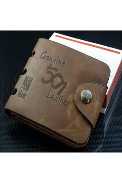 fulina Men's Leather Wallet,Seven Card Slots,Multiple Pocket Dual ID Card Holder,9.65x2.54x11.94 cm,Brown