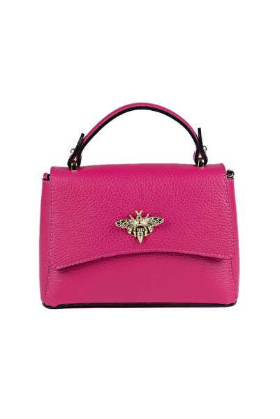 TORO NERO Geantă de damă din piele fuchsia Alesia