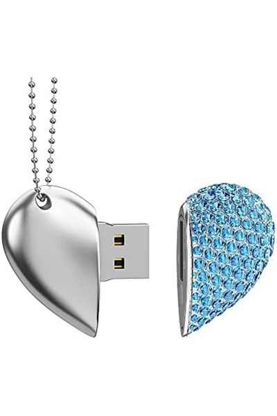 RAOYI محرك أقراص فلاش USB 2.0 على شكل قلب سعة 32 جيجابايت، محرك أقراص ذاكرة كريستالية، محرك أقراص USB محمول، محرك أقراص قفز، يهودي