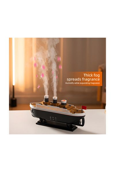 MACON Titanic Ship Model Humidifier 250ml Essential Oil Diffuser Jellyfish Smoke Ring Spray Aroma Diffuser