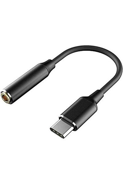 Other USB Type-C Male to AUX Female OTG Adapter – 10CM, 2-Port Audio Converter for Mobile Phones, Black